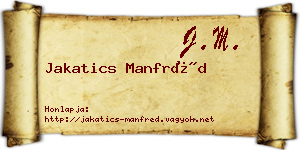Jakatics Manfréd névjegykártya